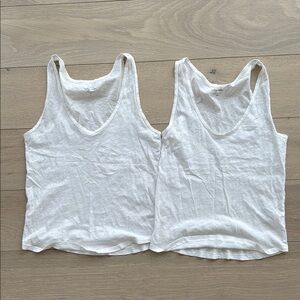J Crew White Tank Tops XS and Small